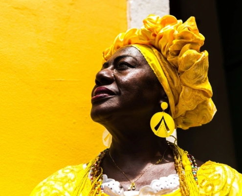 woman in yellow